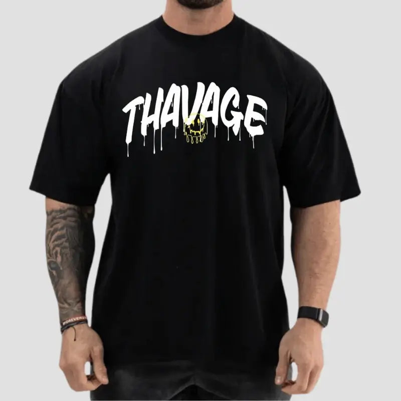 Camiseta Oversized Preta Thavage MeltBlack - CBUM