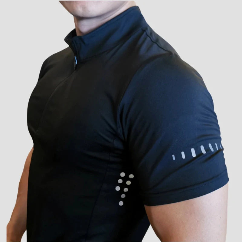 Camiseta Masculina Com Gola Zip Para Academia