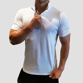 Camiseta Masculina Com Gola Zip Para Academia