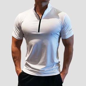 Camiseta Masculina Com Gola Zip Para Academia