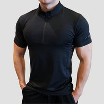 Camiseta Masculina Com Gola Zip Para Academia