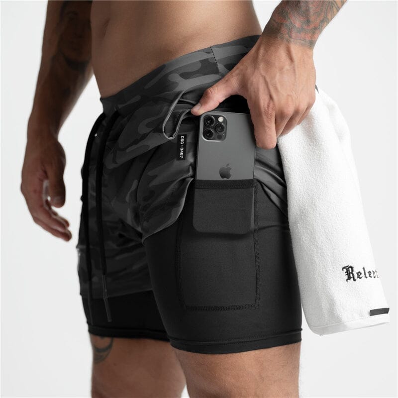 Short Fitness Masculino 2 em 1 para Academia com Bolso - IronClub