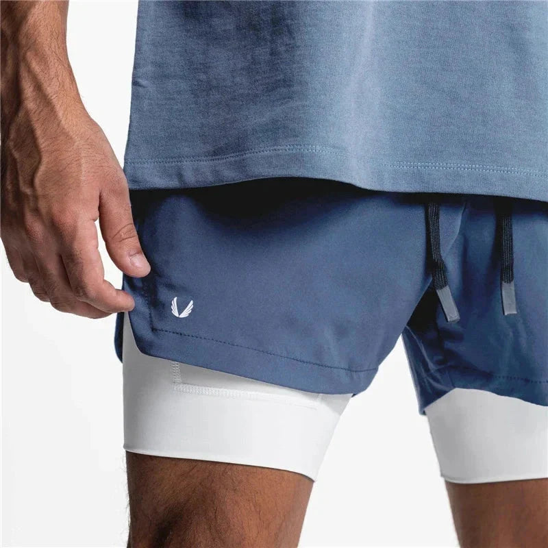 Short Fitness Masculino 2 em 1 para Academia com Bolso - IronClub